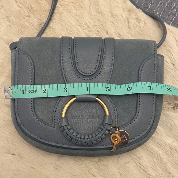 See By Chloe Hana Leather and Suede Crossbody Bag in Stormy Sky - Picture 12 of 14